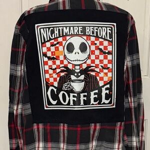 Gloria Vanderbilt Black and Red Plaid Button Down Shirt